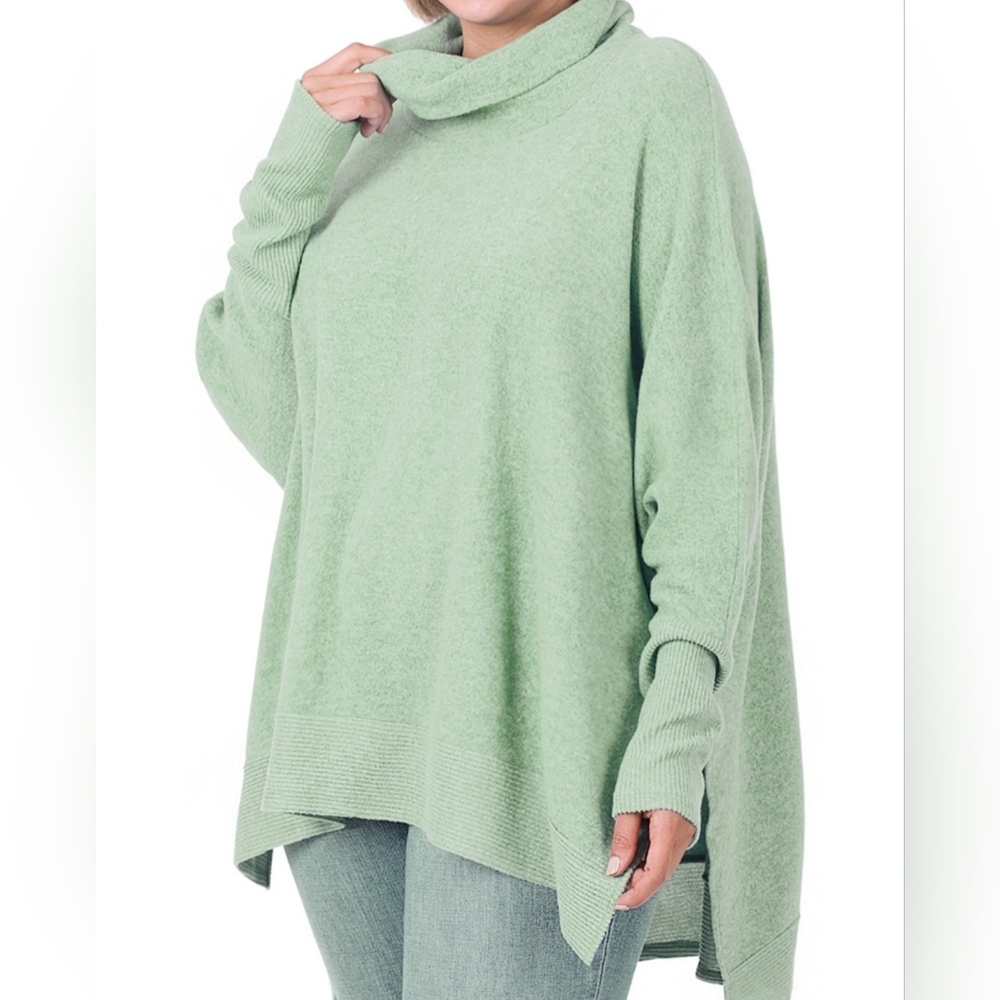#106 🛑2X,3X  ✨️PLUS SIZE Brushed Hi-Low Sweater Top